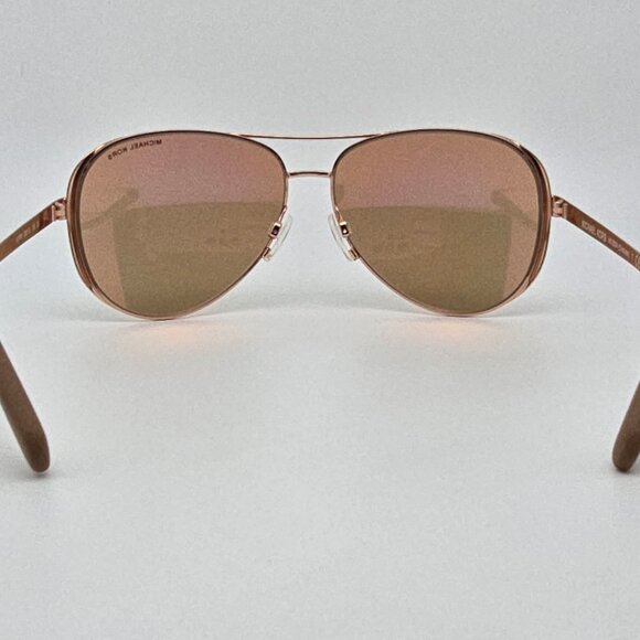Michael Kors MK5004 Chelsea Gold Taupe Frame Rose Gold Lens Aviator Sunglasses - Picture 4 of 13